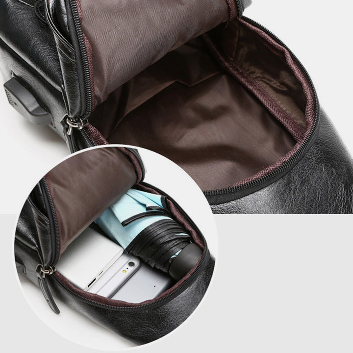 Wasserdichte Schultertasche mit Diebstahlschutz und USB-Aufladung