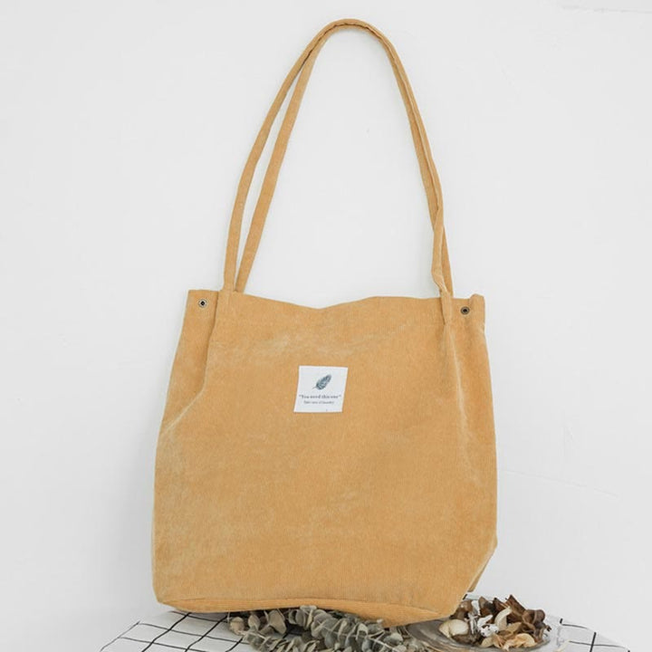 Tragetasche für Damen, großes Fassungsvermögen, Cord-Schultertasche