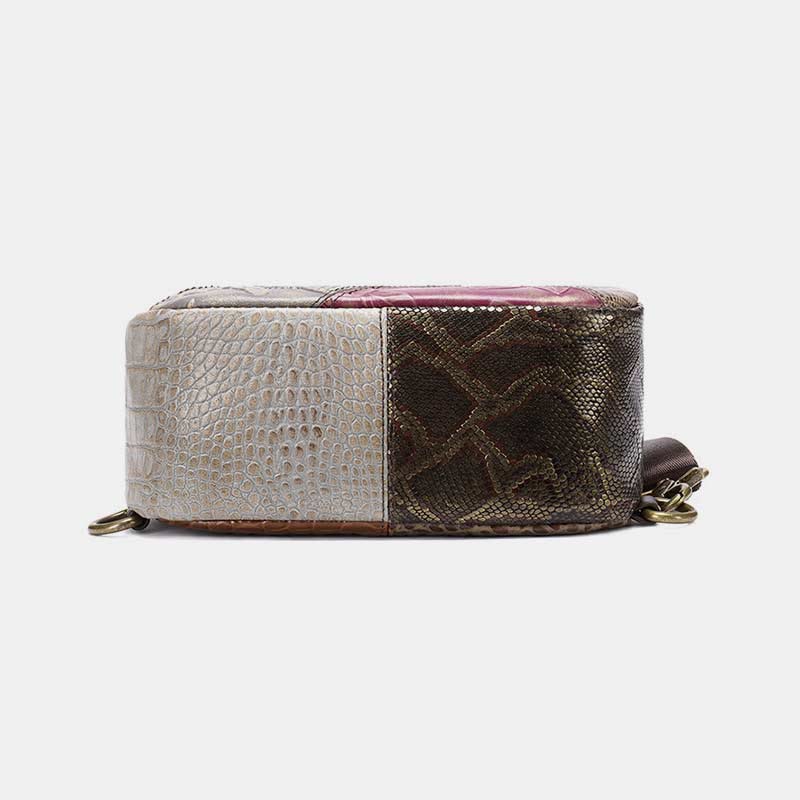 Schultertasche für Damen, Vintage, Folk-Custom, Leder, Reise-Umhängetasche