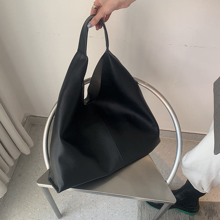Große Tragetasche aus weichem Leder mit einzelner Schulter für Damen im Business-Stil
