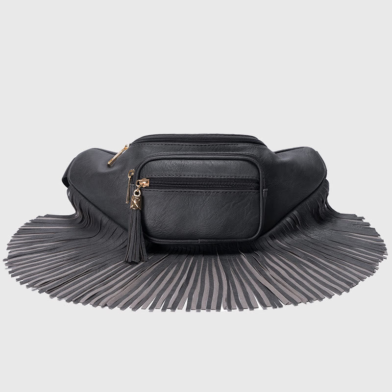 Gürteltasche für Damen, multifunktionale Umhängetasche mit Quaste für den Außenbereich
