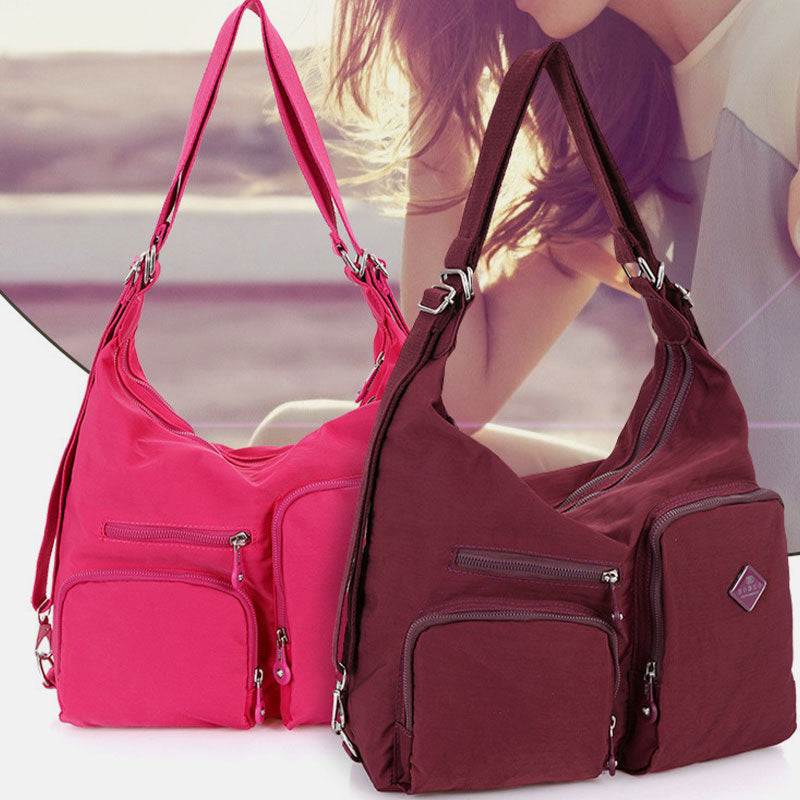 Nylon Hobo Handtaschen Umwandlungs-Rucksack Umhängetasche Schultertasche