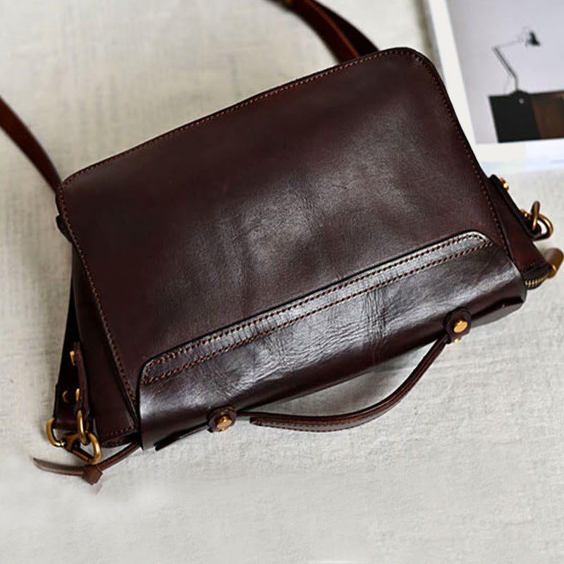 Top-Griff-Tasche für Damen Leder große Kapazität Messenger Bag