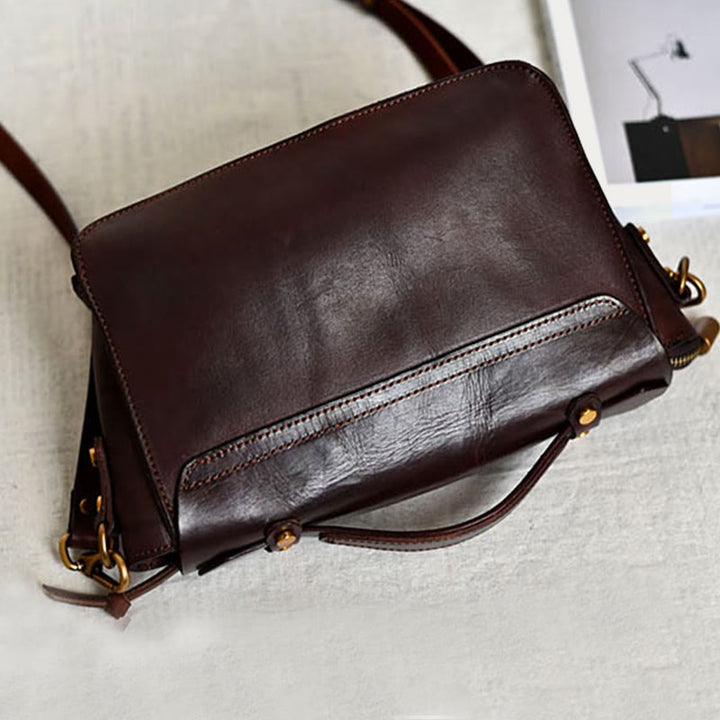 Top-Griff-Tasche für Damen Leder große Kapazität Messenger Bag