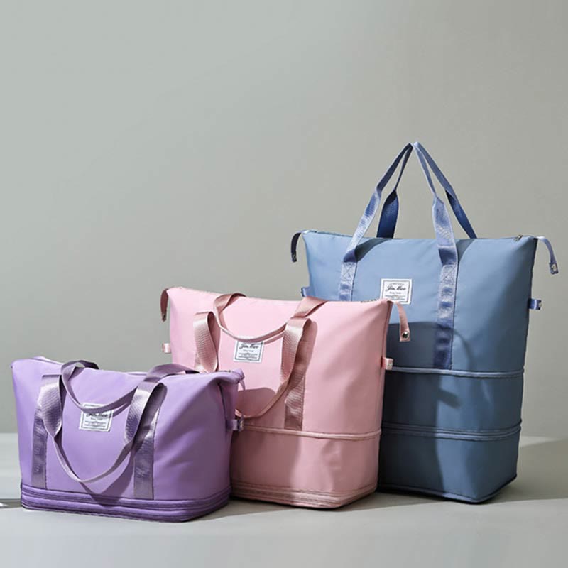 Reisetasche mit doppelter Erweiterung für Damen, groß, leicht, Oxford-Reisetasche