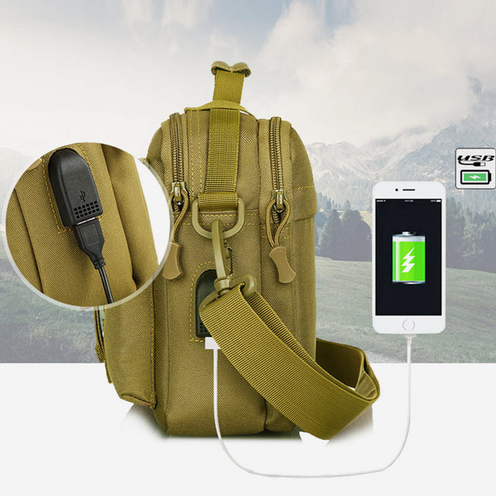 Wasserdichte Messenger-Tasche für Outdoor-Aktivitäten mit großem Fassungsvermögen und USB-Aufladung 