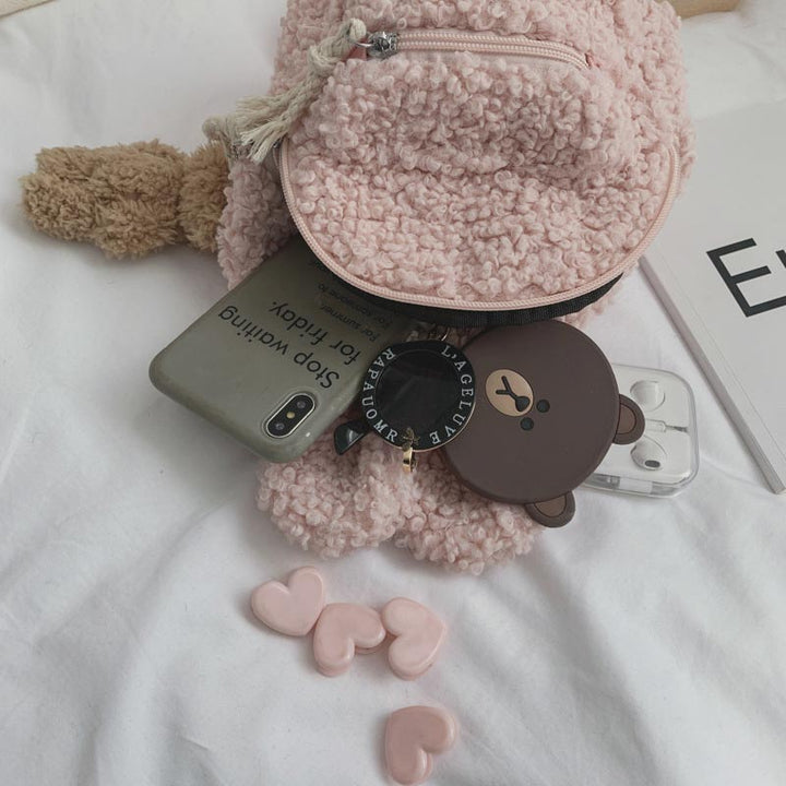 Multi-Trage-Rucksack für Babys/Kleinkinder mit Kaninchenohren aus Plüsch, Mini-Rucksack für Jungen und Mädchen