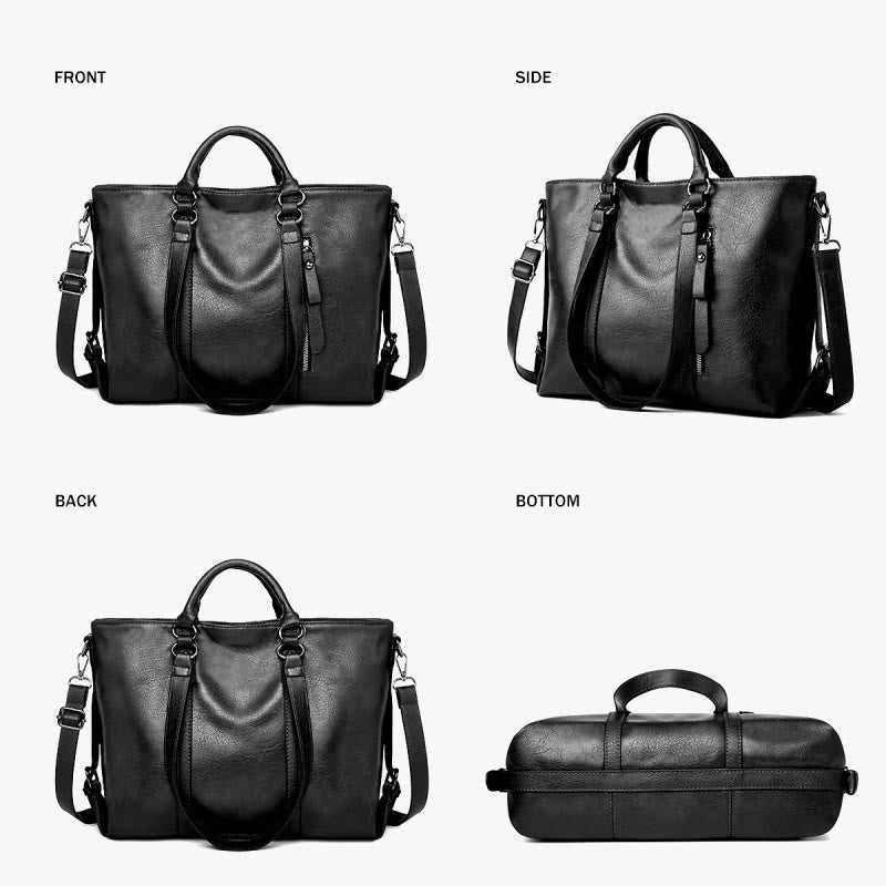 Große Reisetasche für Damen, minimalistische Handtasche aus schlichtem Leder