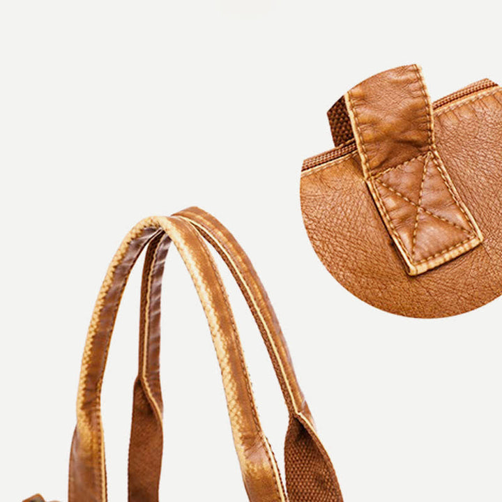 Retro-Tragetasche aus Kunstleder für Damen, Schultertasche mit Crossbody-Gurt