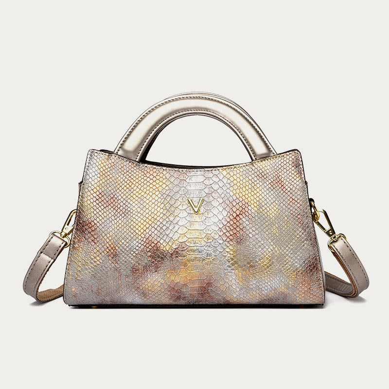 Top-Griff-Tasche für Damen Schlangenhaut-Maserungsform Elegante Umhängetasche
