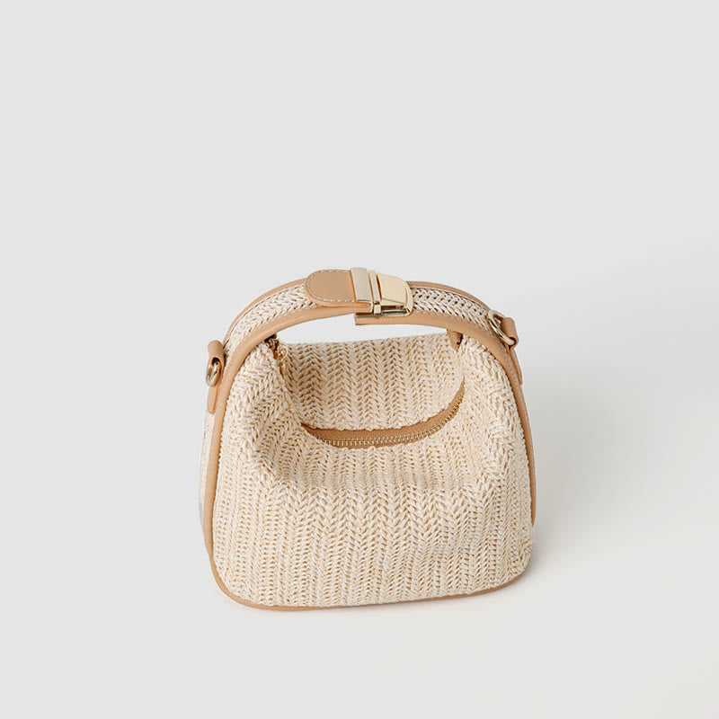 Umhängetasche für Damen, Sommer, Strand, Stroh, Schultertasche