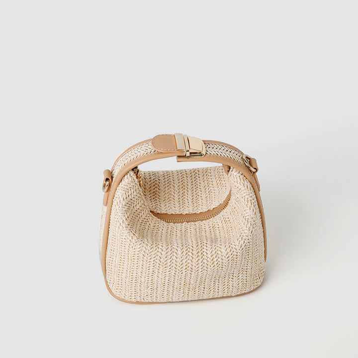 Umhängetasche für Damen, Sommer, Strand, Stroh, Schultertasche