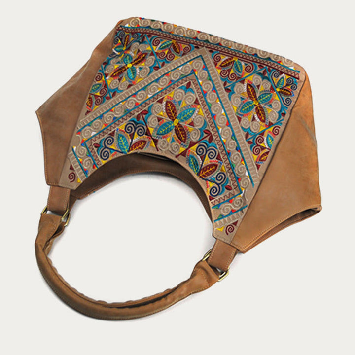 Tote für Frauen Reise ethnischen Stil Muster Leder Schultertasche