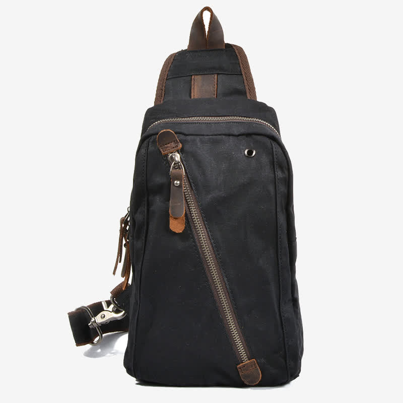 Schultertasche aus Canvas, Brusttasche, Reise-/Wanderrucksack, Umhängetasche, Tagesrucksack