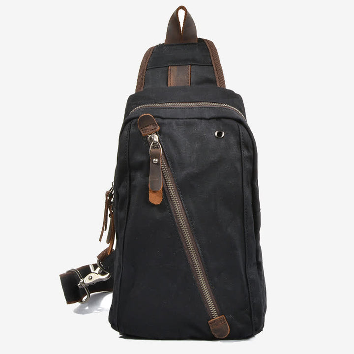 Schultertasche aus Canvas, Brusttasche, Reise-/Wanderrucksack, Umhängetasche, Tagesrucksack