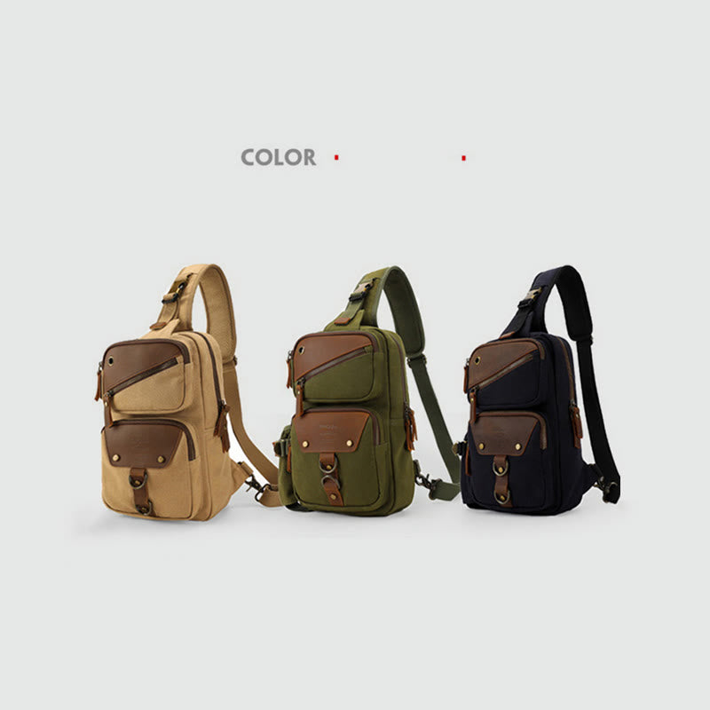 Schultertasche für Herren im Retro-Design, leichte Umhängetasche aus Canvas