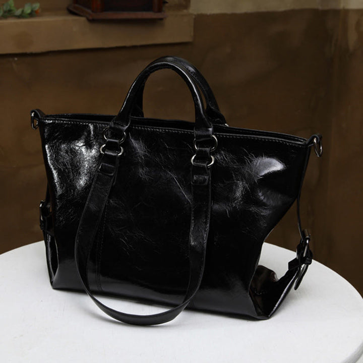 Große Reisetasche für Damen, minimalistische Handtasche aus schlichtem Leder