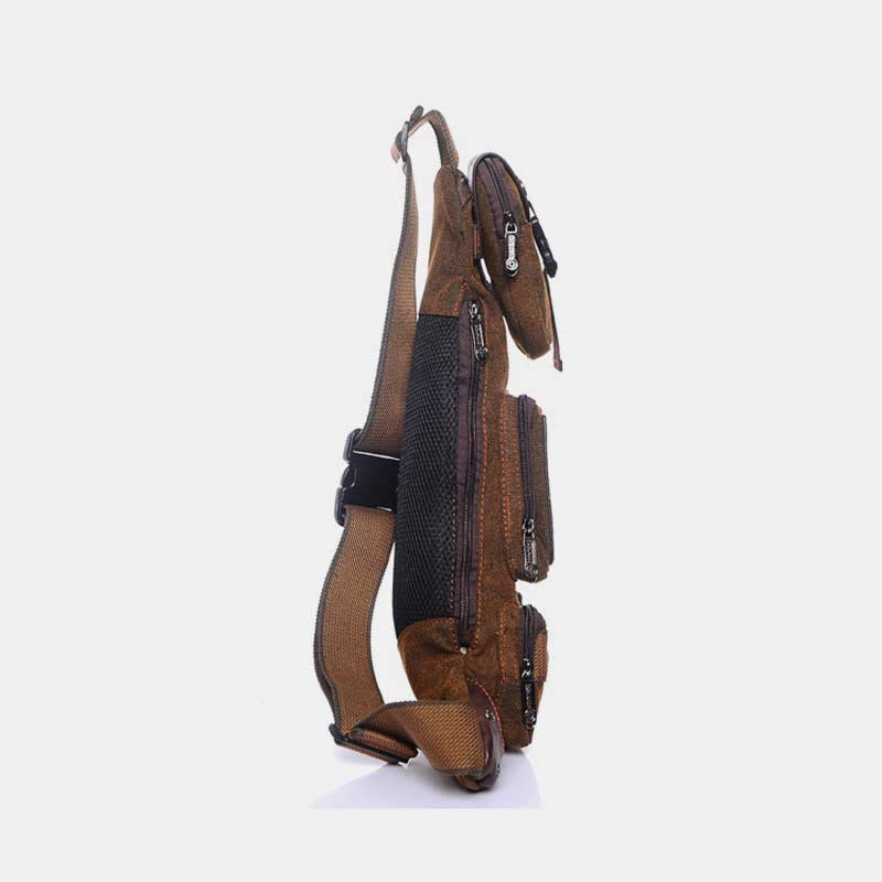 Sling Bag für Herren, schwarze Vintage-Business-Umhängetasche aus Canvas - image 8