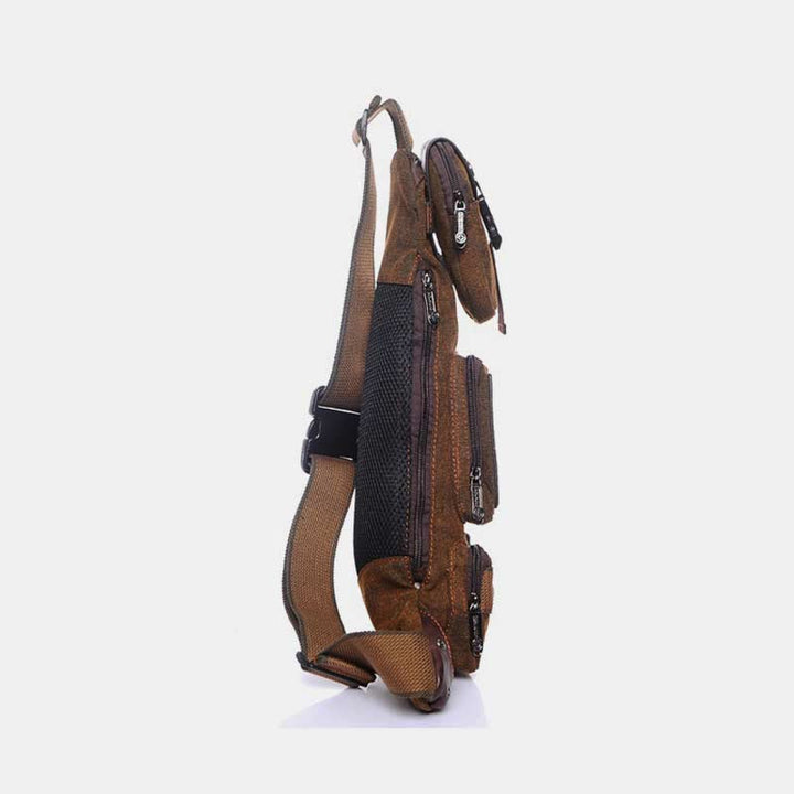 Sling Bag für Herren, schwarze Vintage-Business-Umhängetasche aus Canvas