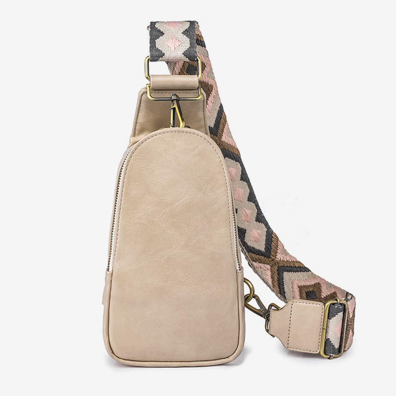Schultertasche für Damen, leichte Einkaufstasche aus Leder mit breiten Riemen