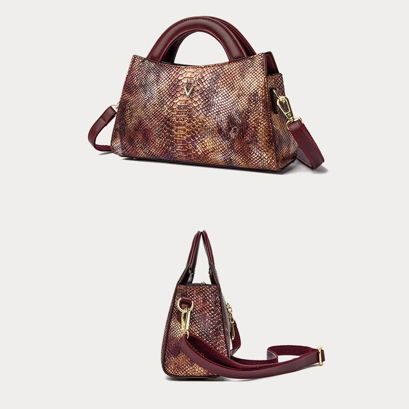 Top-Griff-Tasche für Damen Schlangenhaut-Maserungsform Elegante Umhängetasche