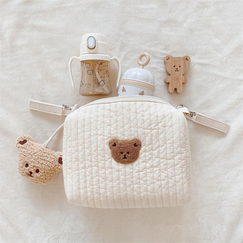 Stickerei Baumwolle Baby Windel Tasche Organizer Tasche Reise Mama Tasche