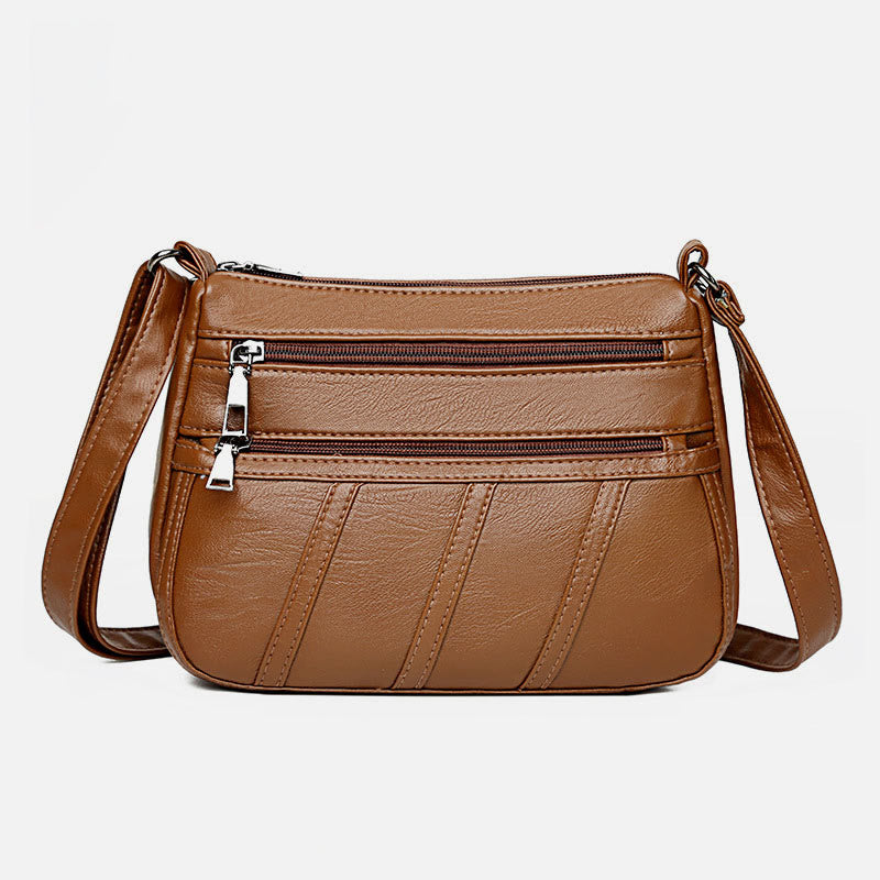 Gesteppte, solide Geldbörse, klassische, vegane Leder-Umhängetasche, minimalistisch, für Damen