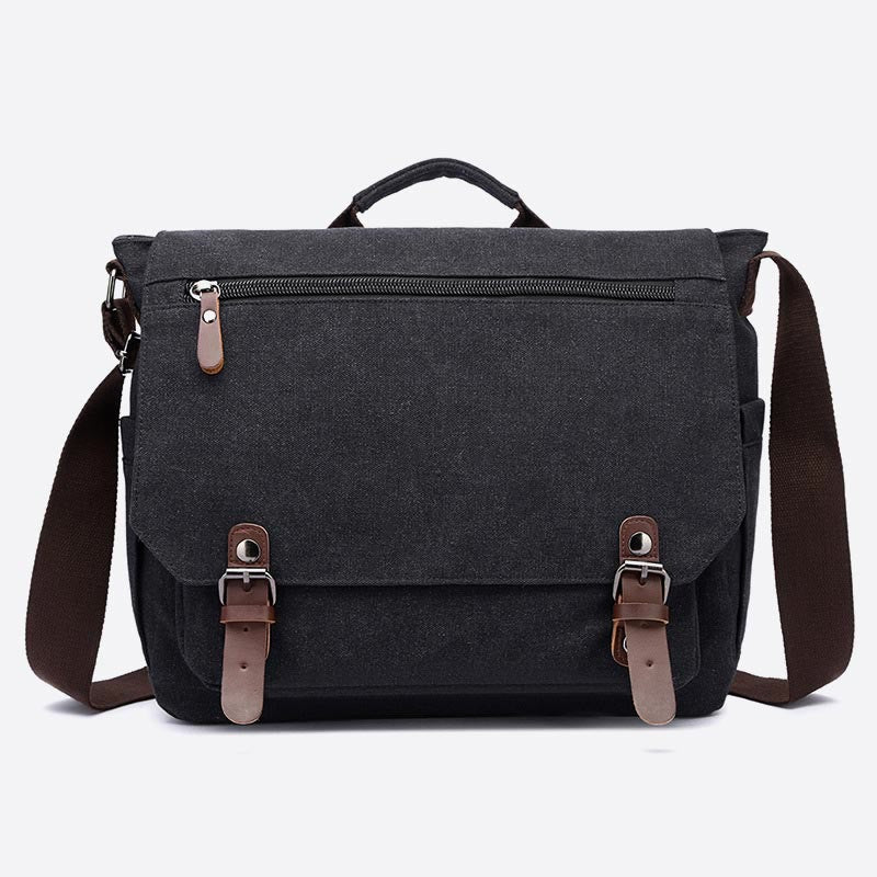 Messenger Bag für Herren, tragbar, großes Fassungsvermögen, Canvas, Business-Aktentasche