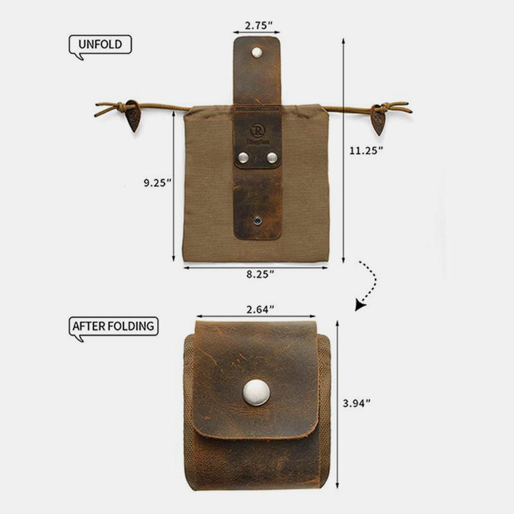 Aufbewahrungstasche aus Leder und Canvas für Bushcraft