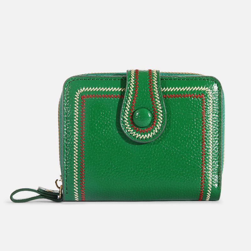 Süße kleine Geldbörse für Mädchen, kurzer Retro-Kartenhalter mit Reißverschluss