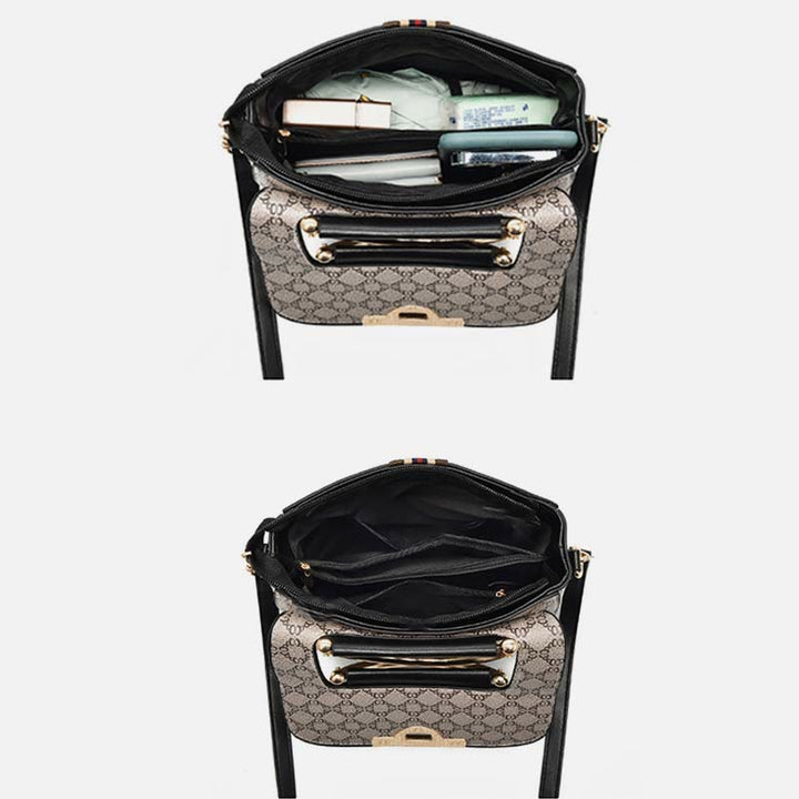Damen Clamshell Schnalle Handtasche Abnehmbarer Riemen Retro Umhängetasche
