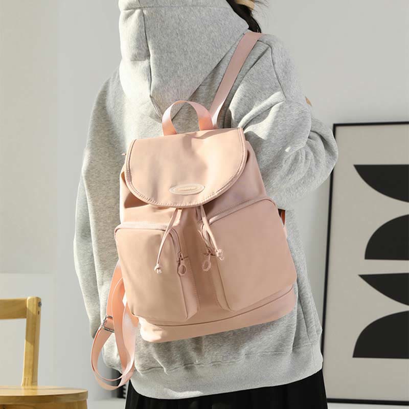 Rucksack für Frauen Einfacher Kordelzugverschluss Wasserdichte Reisetasche aus Nylon