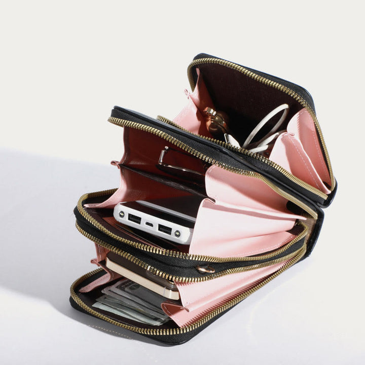 Handytasche für Damen, mehrere Farben, berührbarer täglicher Lederclip