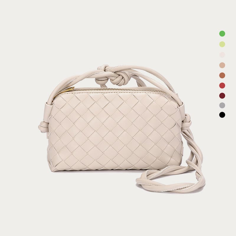 Umhängetasche für Damen, gestrickt, mit Karomuster, Handytasche