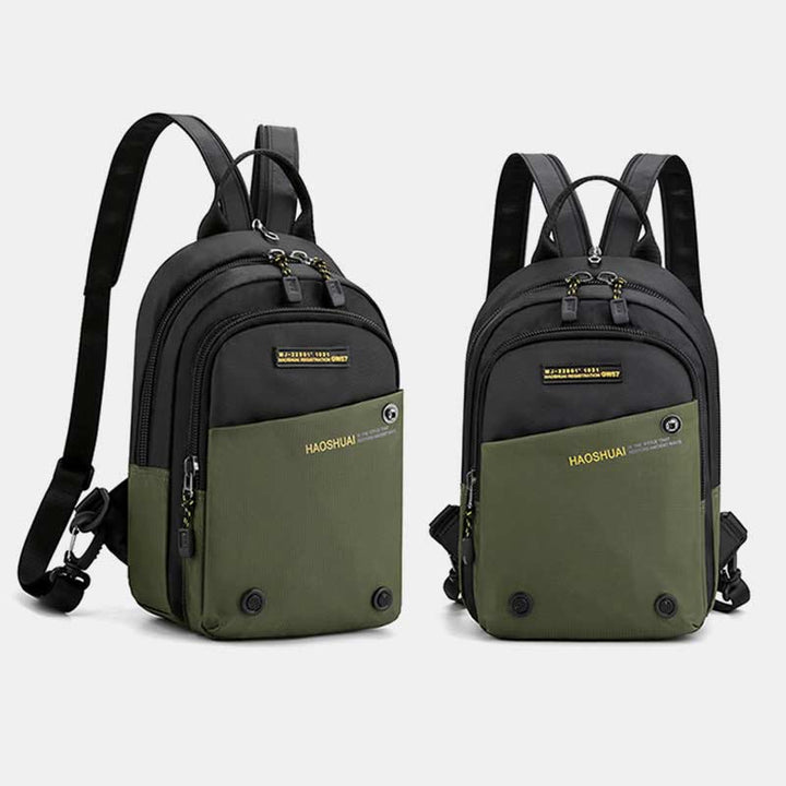 Schultertasche für Herren, lässig, wasserdicht, verstellbare Reißverschlussgurte, Rucksack