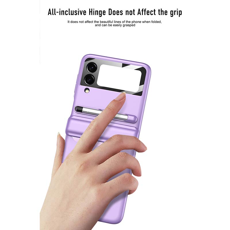 Handyhülle für Galaxy Z Flip 3 mit Stift, Anti-Drop-Scharnierschutz, Telefonabdeckung