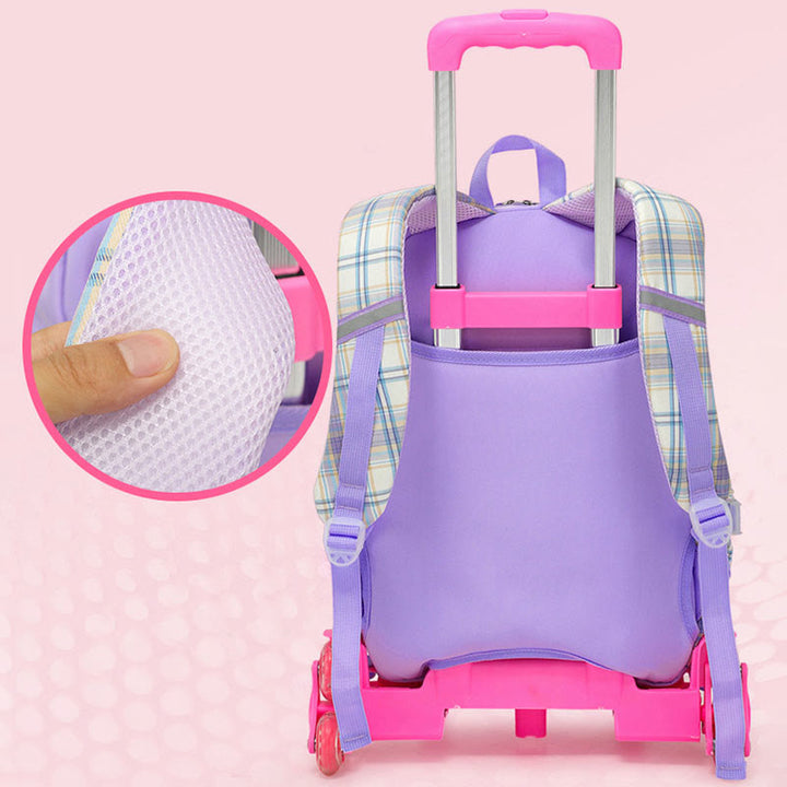 Schulrucksack für Kinder mit süßem Muster und Rollen
