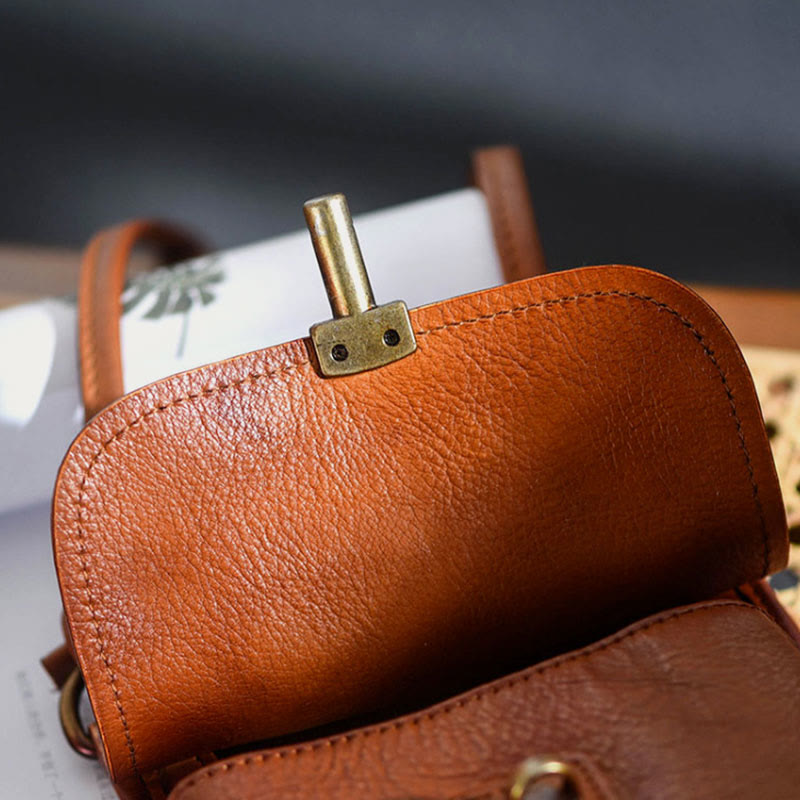 Handgemachte Umhängetasche für Frauen Mini Retro Shopping Handytasche