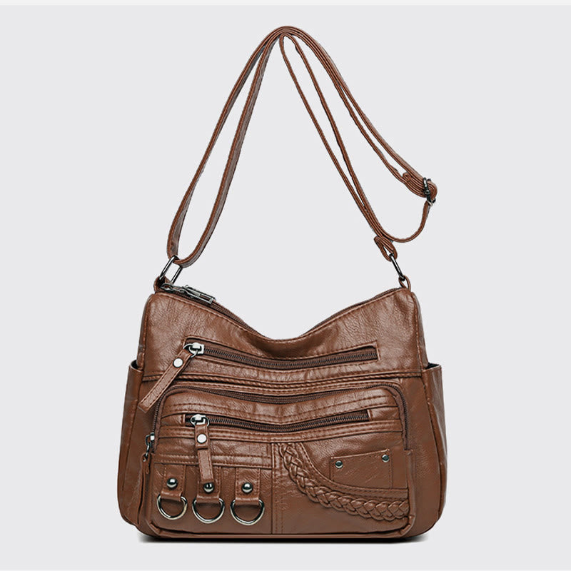 Umhängetasche für Damen, Twist-Muster, mehrere Taschen, Ledergeldbörse