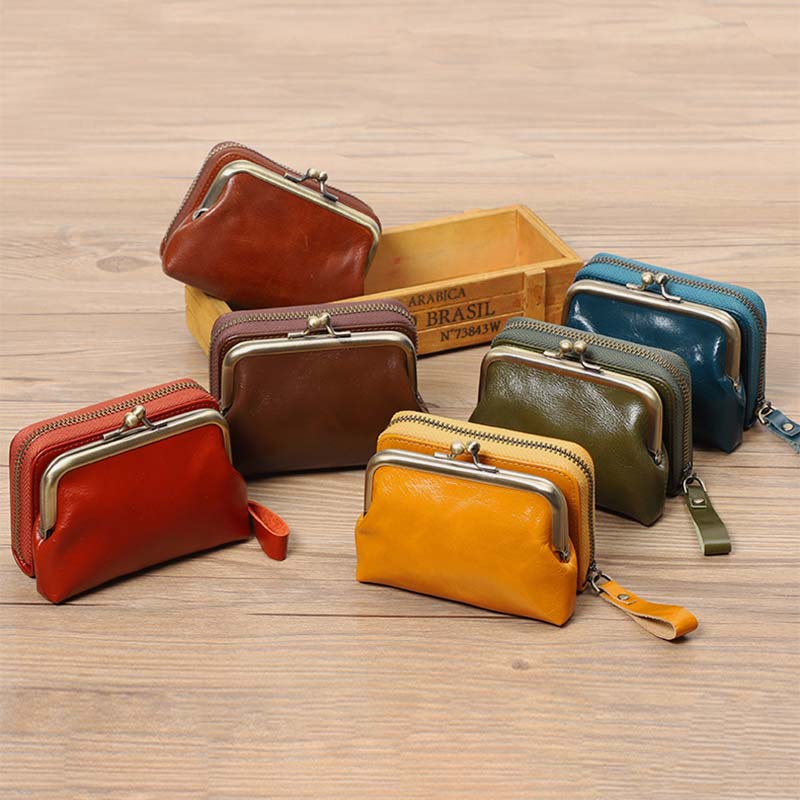 Retro-Kartenetui, Münzgeldbörse, Geldbörse, Mini-Handtasche mit Reißverschluss für Damen - image 7
