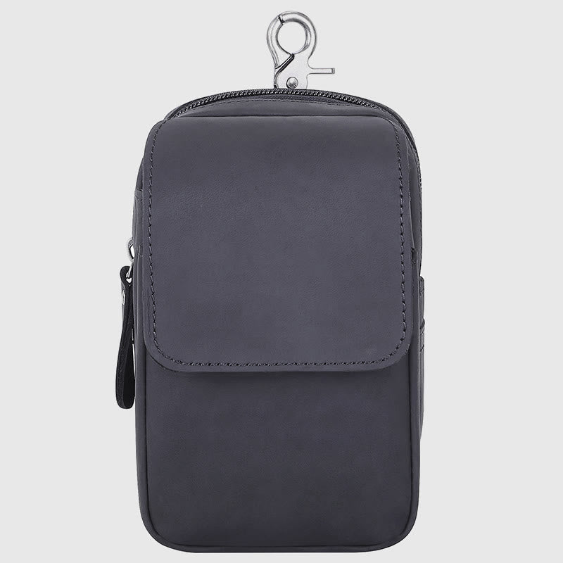 Gürteltasche für Herren, Retro-Stil, echtes Leder, zum Aufhängen, EDC-Tasche