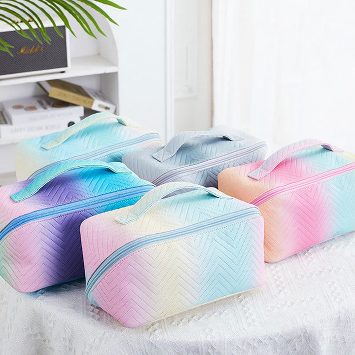 Kosmetiktasche für Damen, Reise-Make-up-Tasche mit Farbverlauf