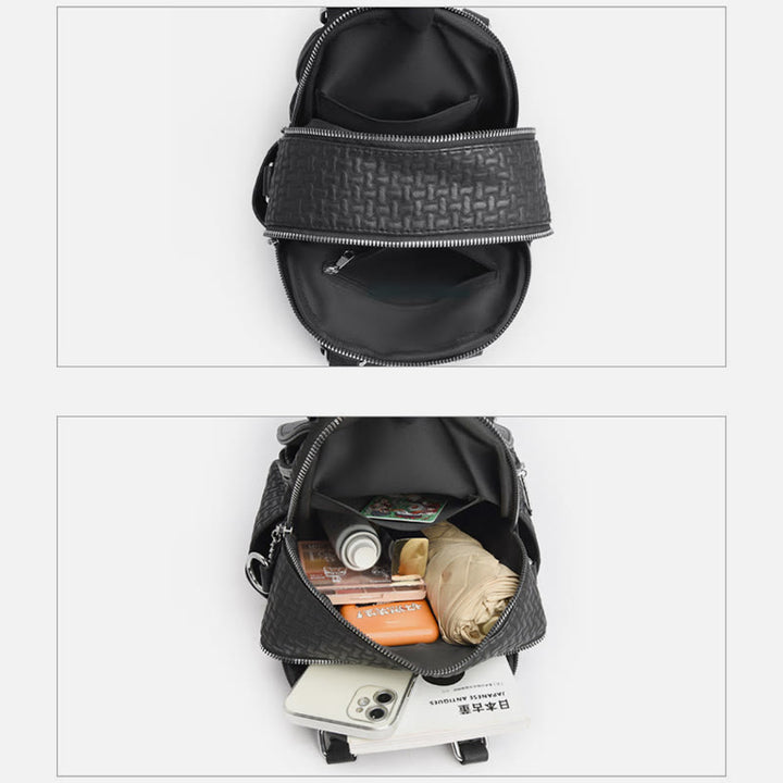 Multifunktionaler Reiserucksack für Damen mit Clamshell-Schnalle und weichem Leder