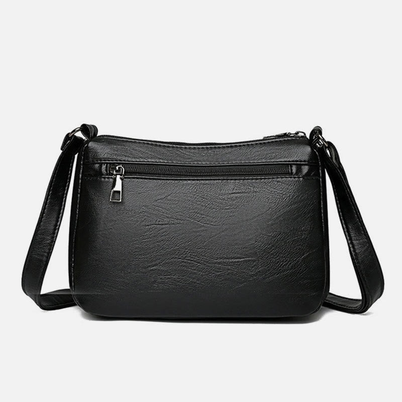 Gesteppte, solide Geldbörse, klassische, vegane Leder-Umhängetasche, minimalistisch, für Damen