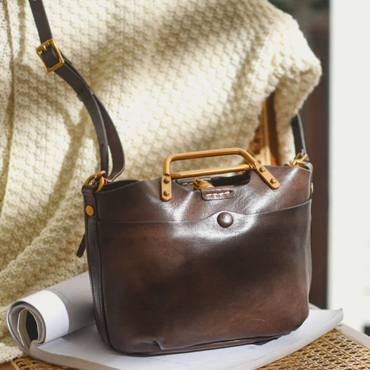 Tragetasche für Damen, elegante, Freizeit-Umhängetasche aus weichem Leder
