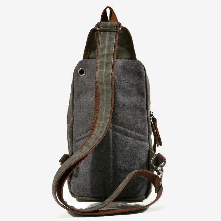 Schultertasche aus Canvas, Brusttasche, Reise-/Wanderrucksack, Umhängetasche, Tagesrucksack