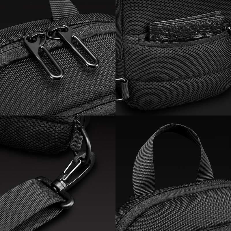 Schultertasche für Herren, Business-Umhängetasche mit USB-Ladefunktion