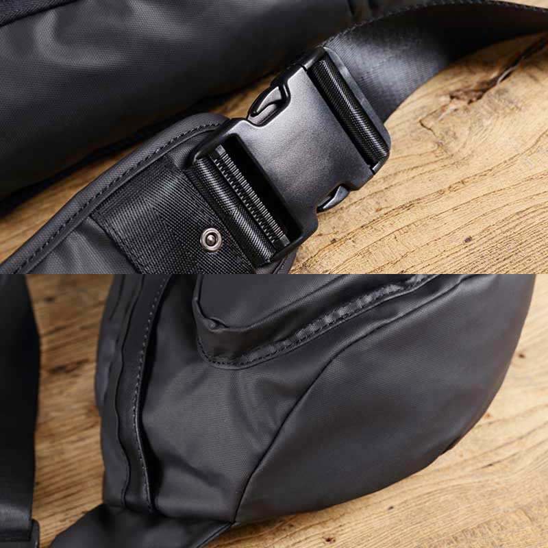 Sling Bag für Herren, schwarze, leichte Umhängetasche aus Nylon