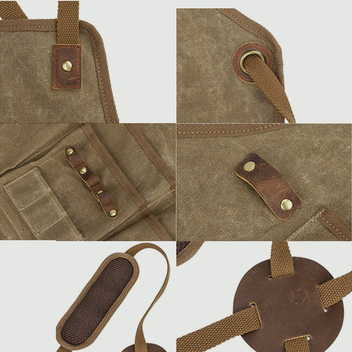Werkzeugtasche für Handwerker, dicke, wasserdichte Canvas-Schlitz-Werkzeugschürze