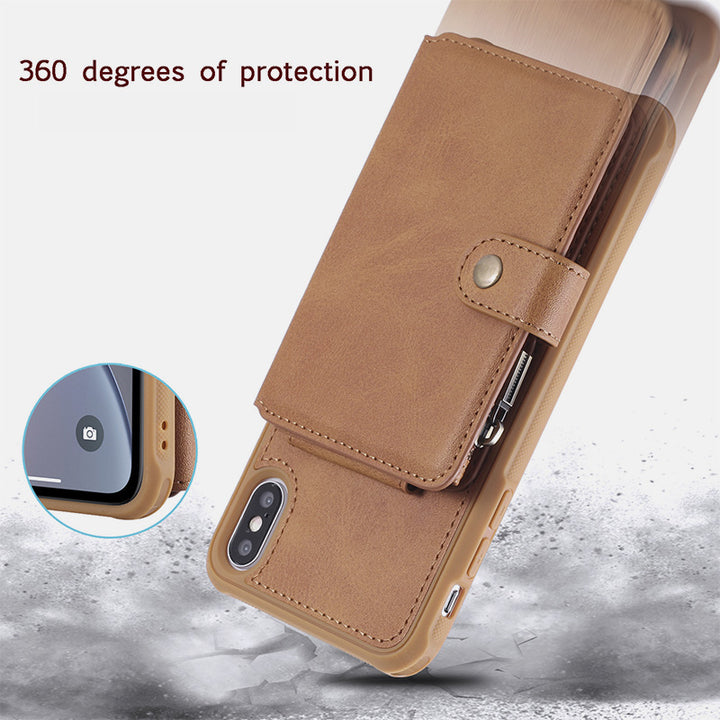 Leder-Brieftaschenhülle mit mehreren Steckplätzen für iPhone Samsung